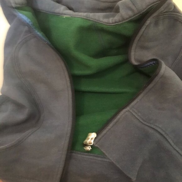 LULULEMON Scuba Hoodie Cotton Fleece Hood Jacket Sweater Top Pocket Gray Green 8 - Picture 5 of 6